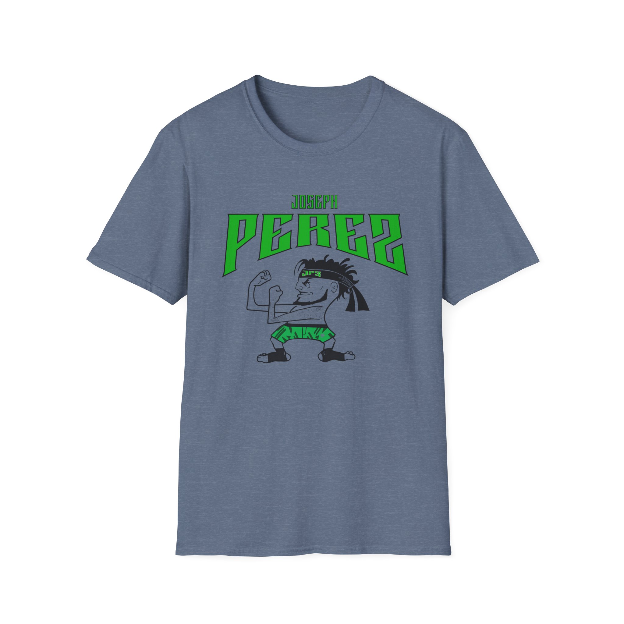 T-Shirt — 'PEREZ' Cartoon Fighter Graphic Tee (Green)
