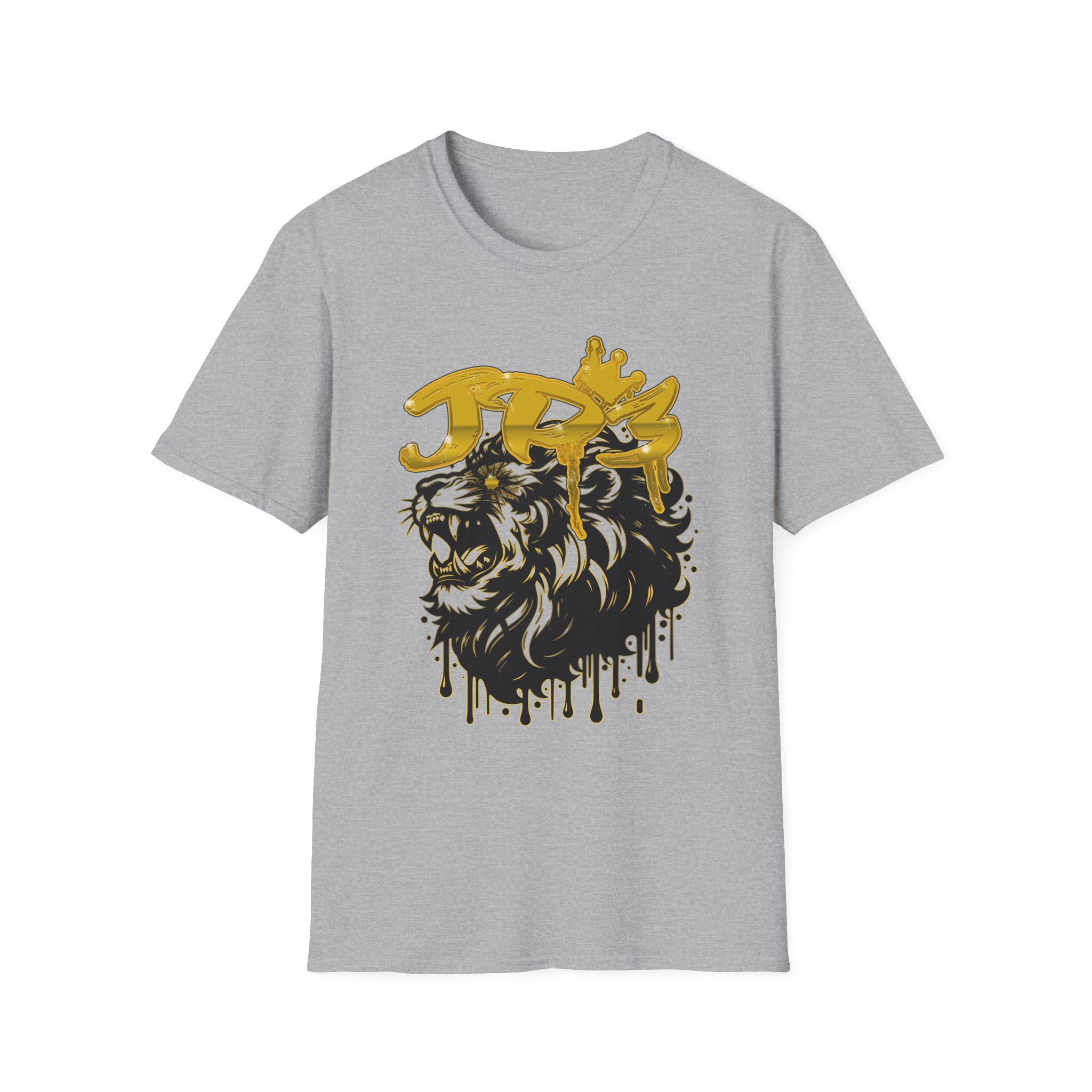 Lion King Graphic T-Shirt – Gold Crown Drip Streetwear Tee