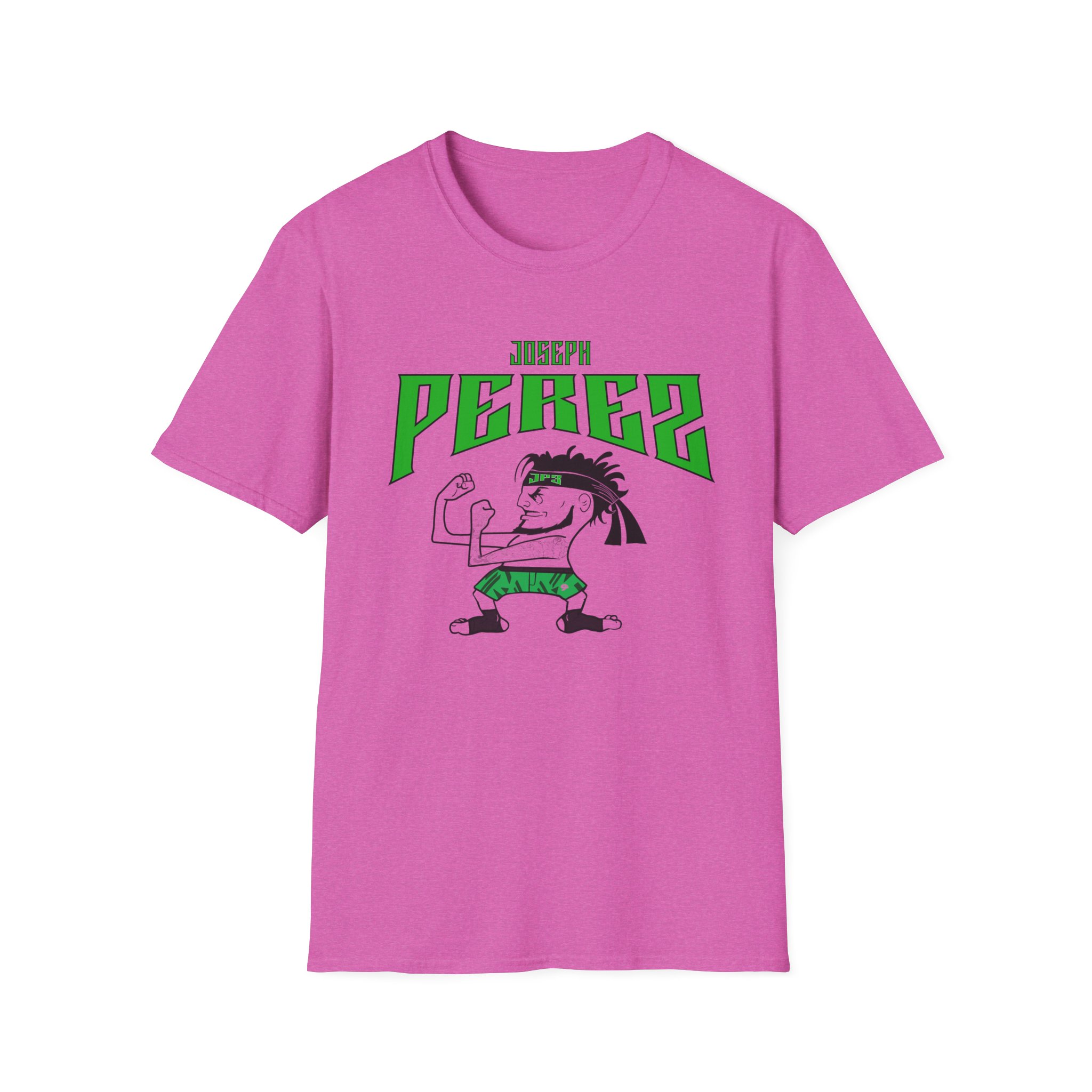 T-Shirt — 'PEREZ' Cartoon Fighter Graphic Tee (Green)
