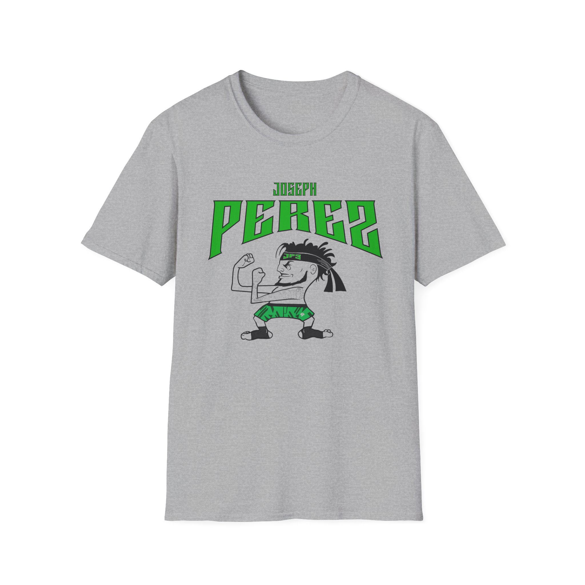 T-Shirt — 'PEREZ' Cartoon Fighter Graphic Tee (Green)