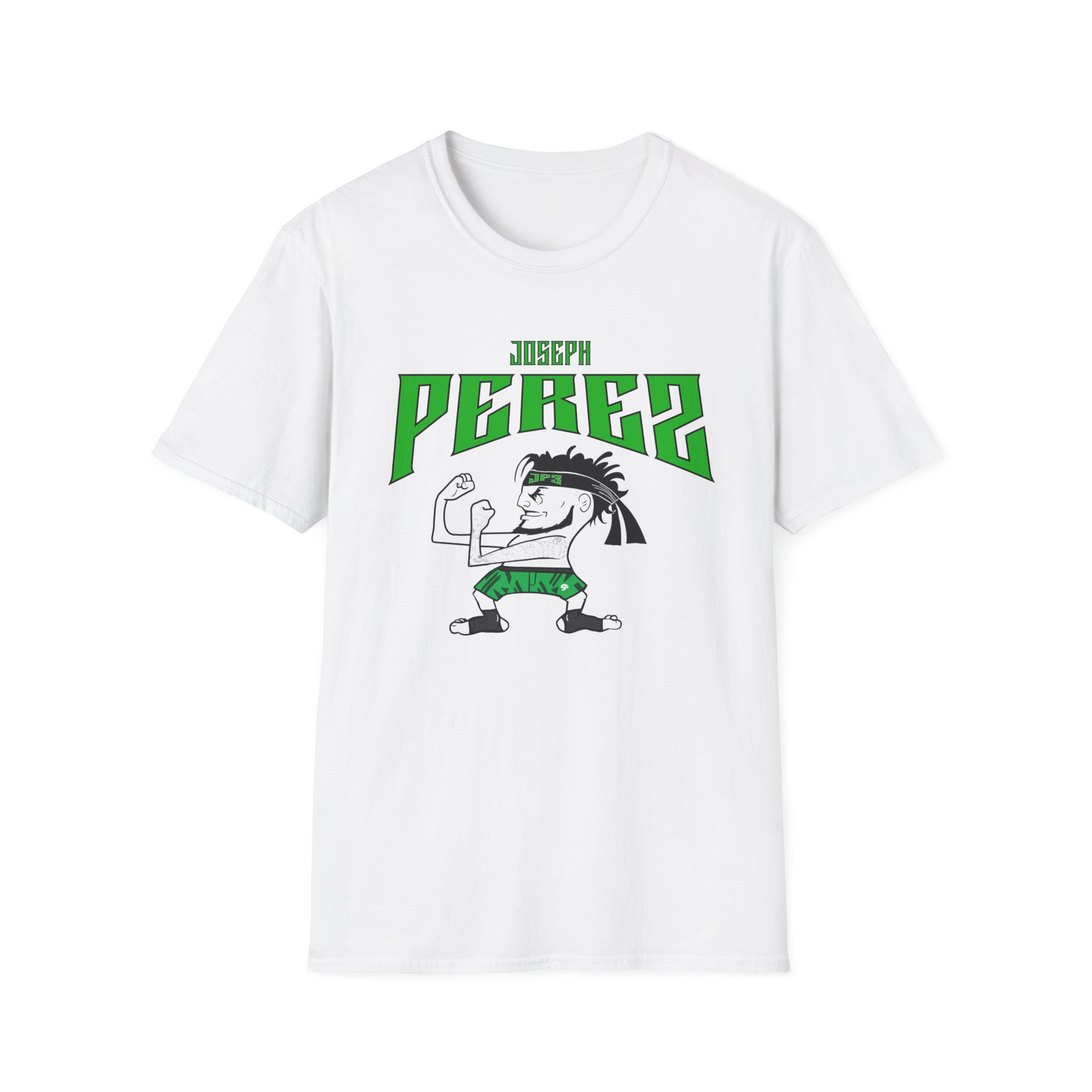 T-Shirt — 'PEREZ' Cartoon Fighter Graphic Tee (Green)