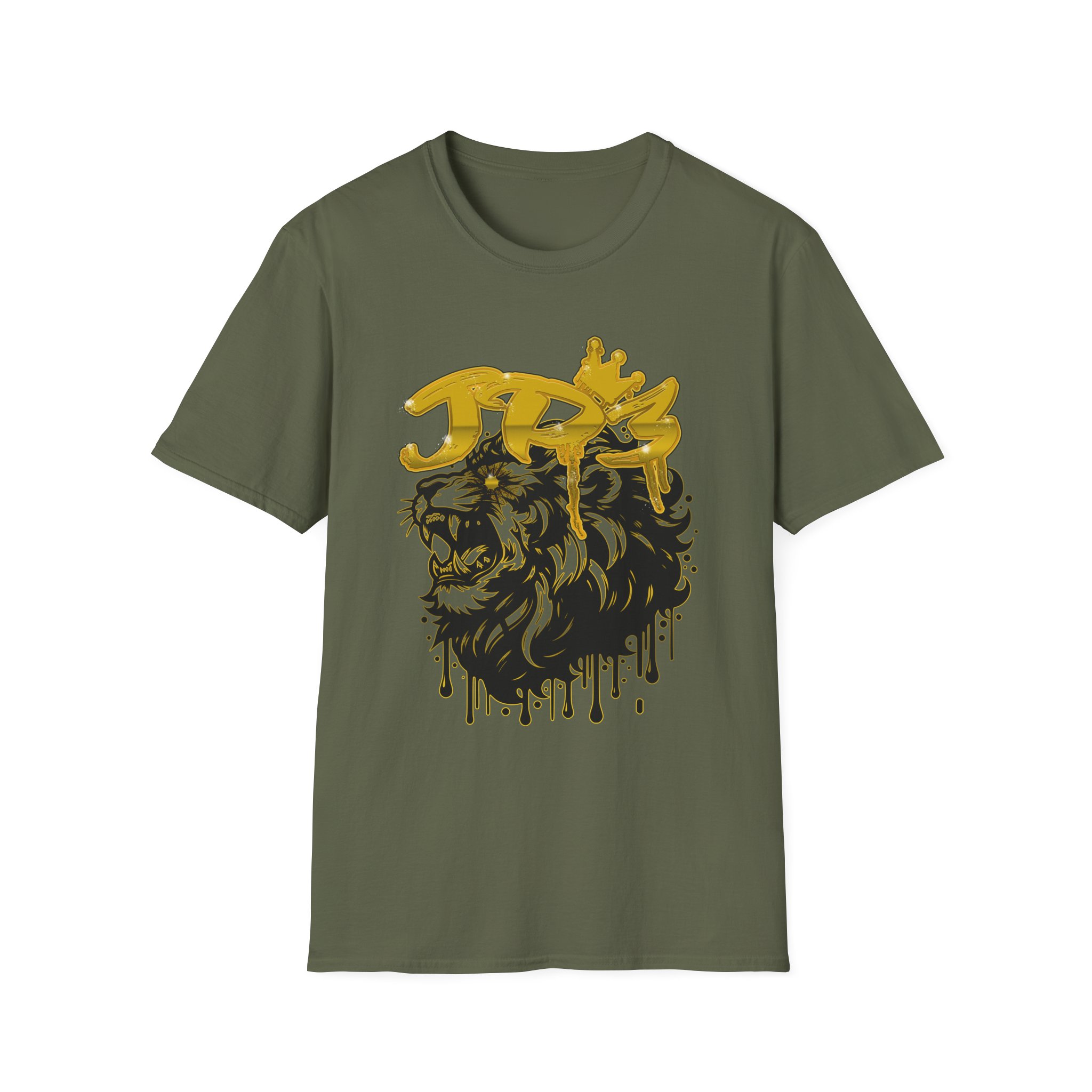 Lion King Graphic T-Shirt – Gold Crown Drip Streetwear Tee