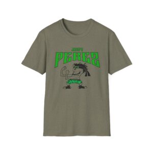 T-Shirt — 'PEREZ' Cartoon Fighter Graphic Tee (Green) - Image 4