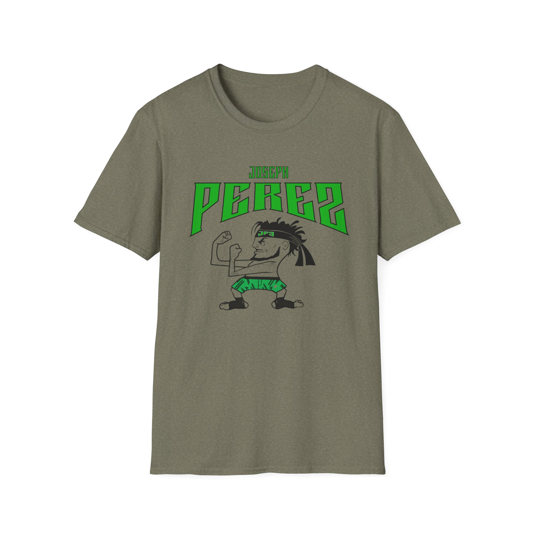 T-Shirt — 'PEREZ' Cartoon Fighter Graphic Tee (Green)