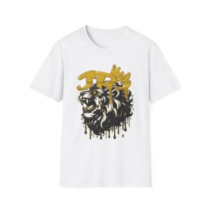 Lion King Graphic T-Shirt – Gold Crown Drip Streetwear Tee - Image 2