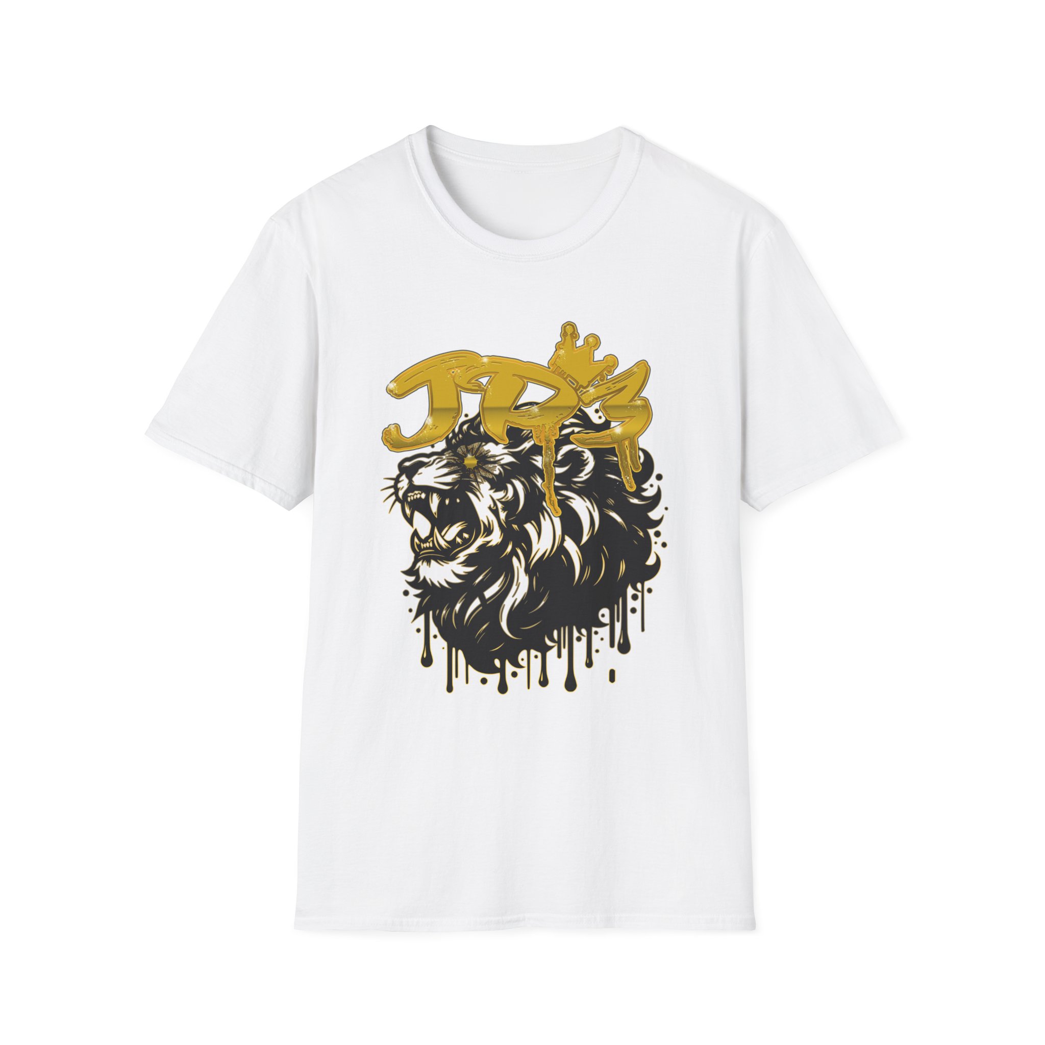 Lion King Graphic T-Shirt – Gold Crown Drip Streetwear Tee